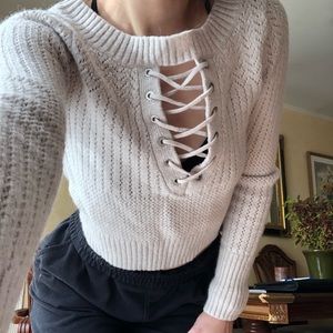 Express knit crop top sweater